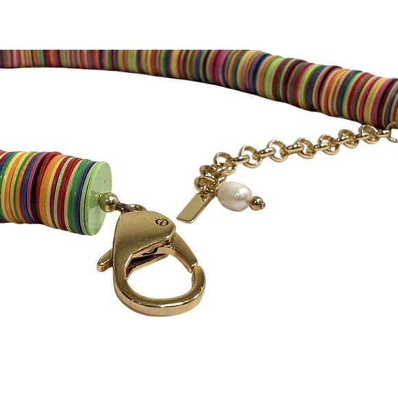 ELIOU Poma Gold-Plated, African Vinyl Bead Necklace - Picture 7 of 8